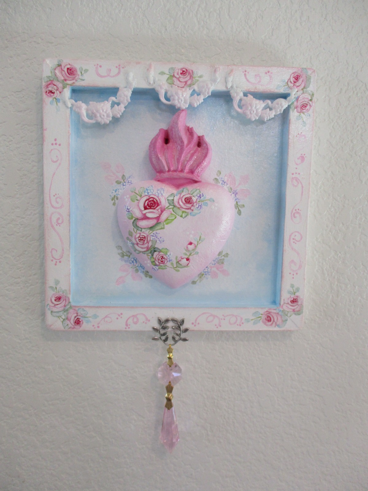 Hand Painted Sacred Heart Plaque
