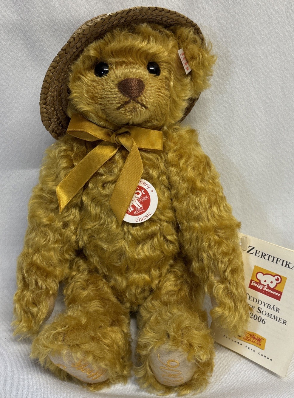 VTG Steiff Mohair Teddy Bear 2006 Summer Sommer Limited Edition w/ Tags #O833