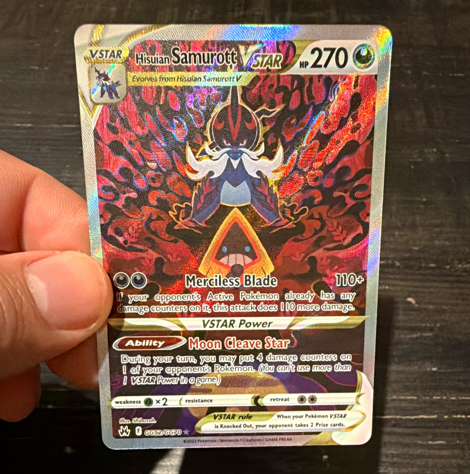Hisuian Samurott VSTAR Crown Zenith Galarian Gallery Holo ENG GG52/GG70 Hisuian Samurott VSTAR Crown Zenith Galarian Gallery Holo ENG GG52/GG70