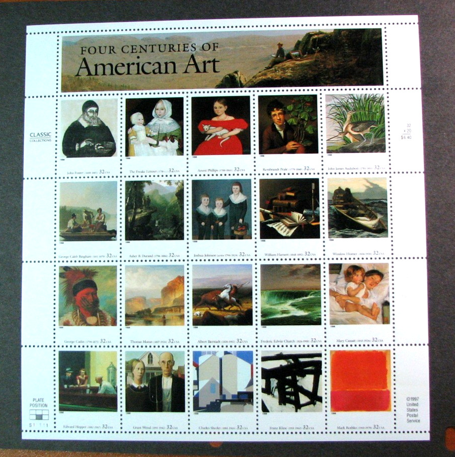 US Stamp Sheet Scott# 3236 American Art  1998 MNH H376