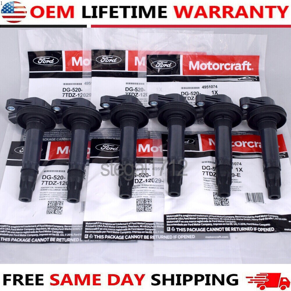 Motorcraft 6 Set Ignition Coils DG-520 For 07-13 Lincoln Mercury 3.5L 3.7L DG520