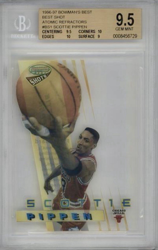 Scottie Pippen Atomic Refractor SSP 1996-97 Bowman’s Best Shot BGS 9.5 POP 8