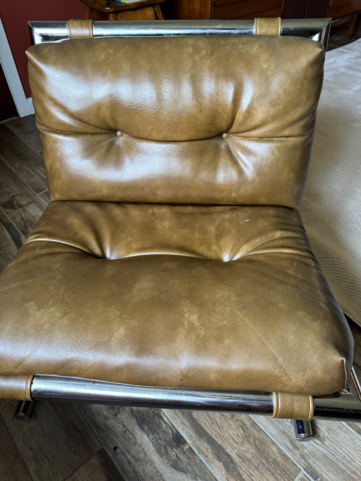 Vintage 1970 MCM Chrome Lounge Chair – Umanoff for Directional. 