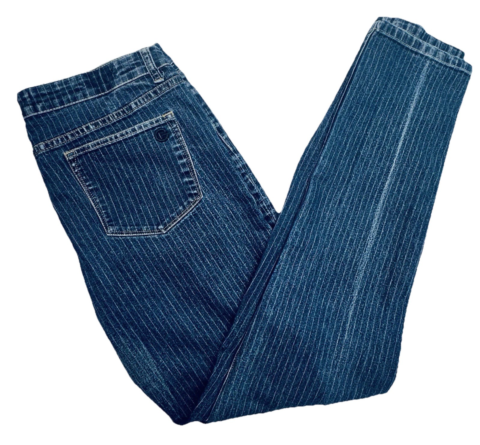 Vintage 90s G By Guess Eva Skinny Womens Sz 30 Pinstripe Jeans Made In Hong Kong
