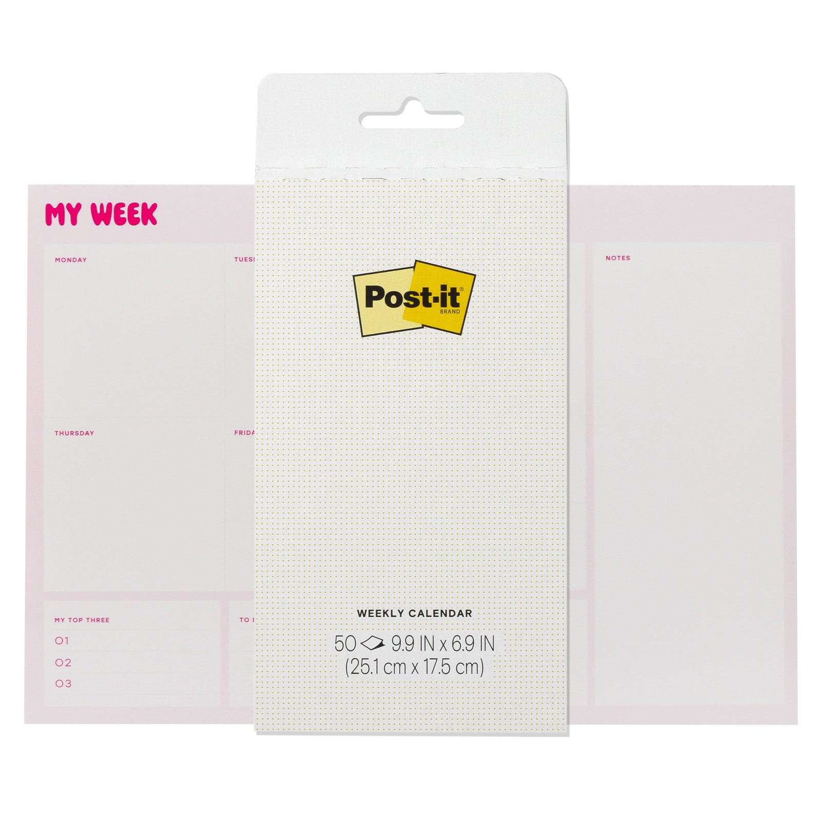 Post-it My Week, Blank Weekly Calendar, 9.9 x 6.9 in, 50 Sheets Post-it My Week, Blank Weekly Calendar, 9.9 x 6.9 in, 50 Sheets