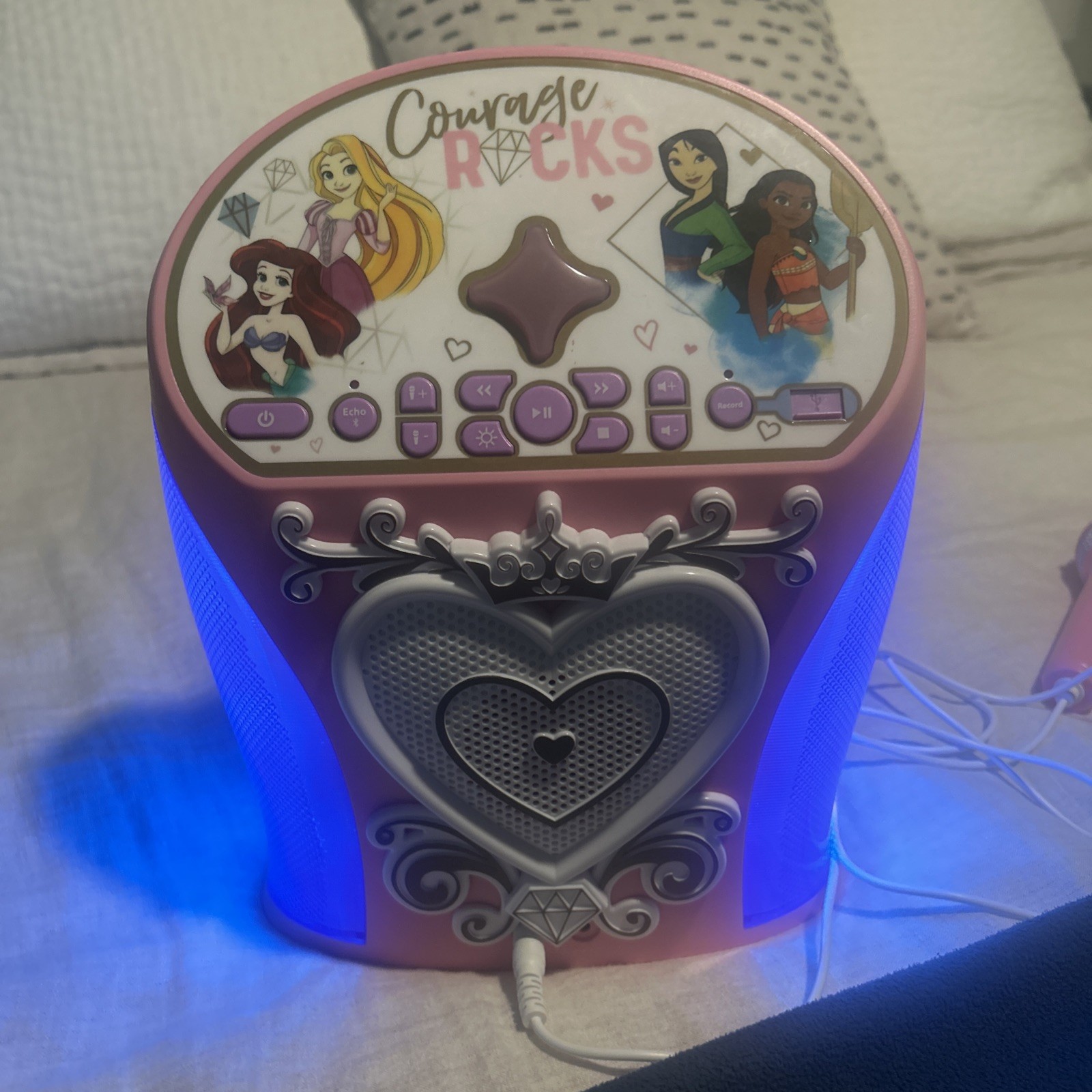 eKids - Disney Princess Bluetooth Karaoke with EZ Link Technology - Pink Tested eKids - Disney Princess Bluetooth Karaoke with EZ Link Technology - Pink Tested