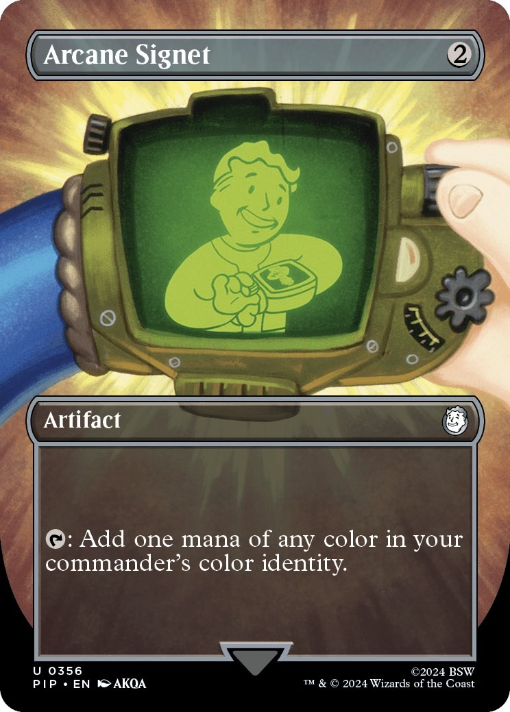 Arcane Signet (Borderless) #356 *Foil* (NM) Universes Beyond: Fallout (PIP) MTG