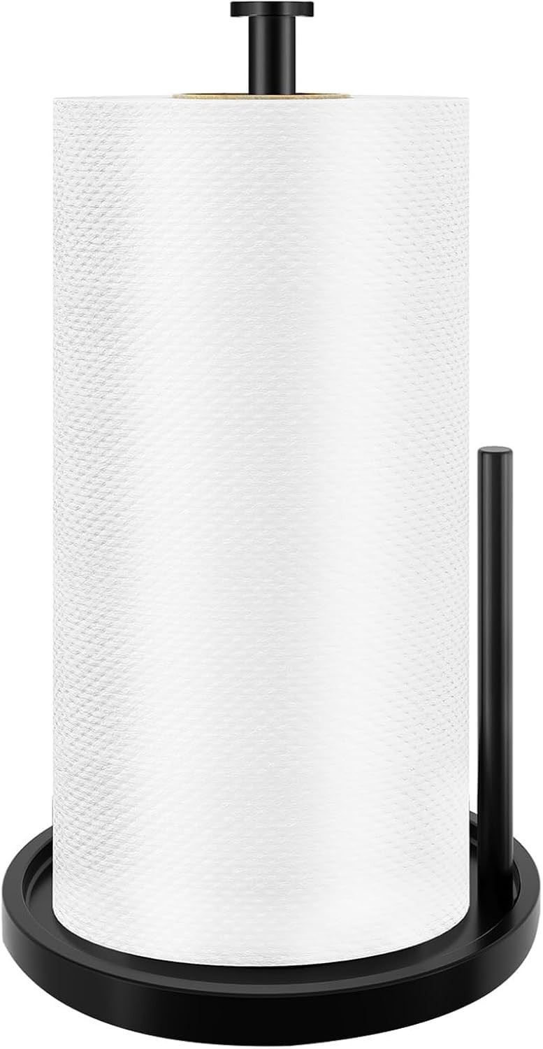 NEW Paper Towel Holder Freestanding Stainless Steel with Anti-Slip Weighted Base