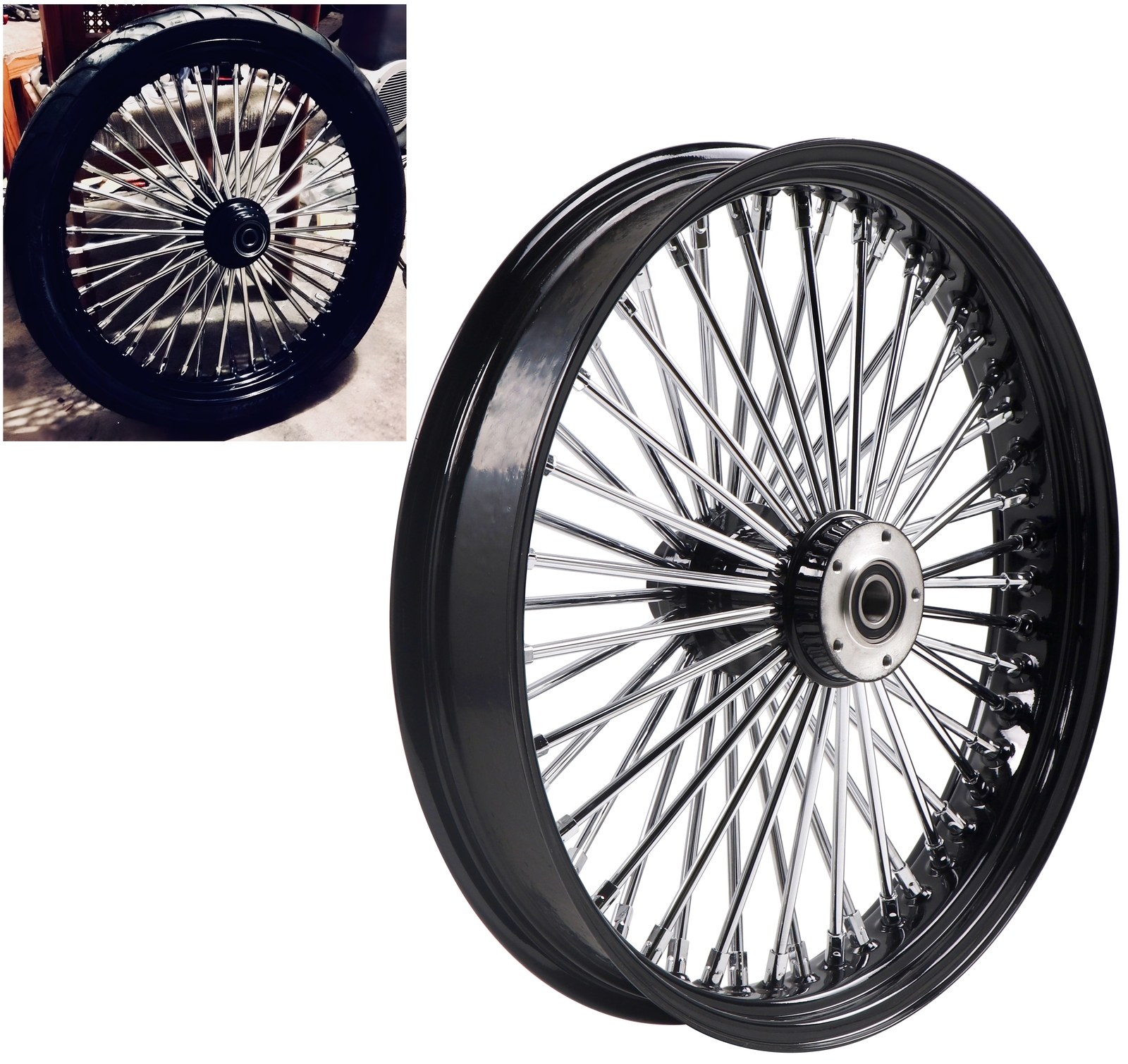 FatFlex 21*3.5\'\' Front Wheel for 00-06 Softail Harley 21 Wheel Black Set