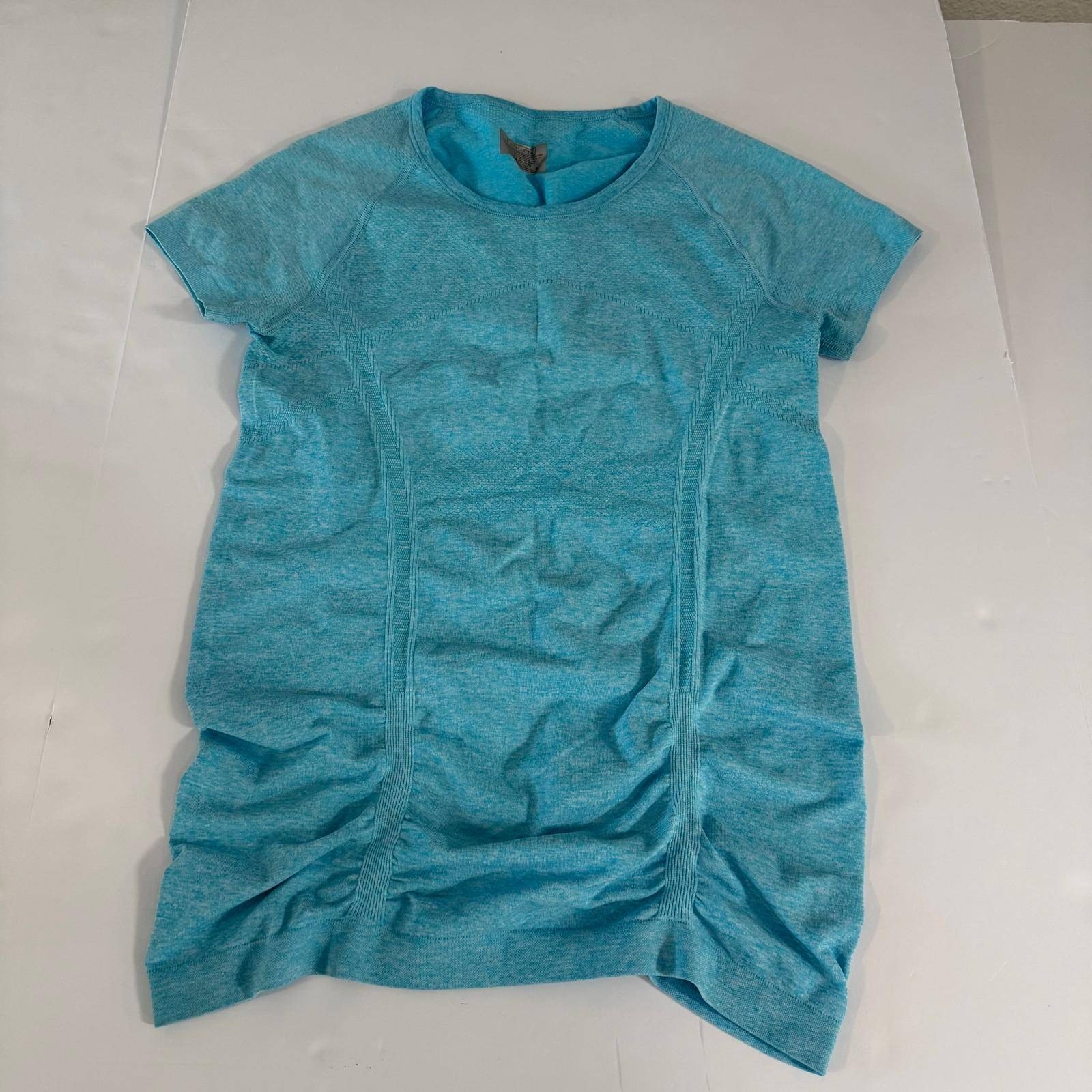 Athleta Momentum Seamless Short Sleeve Tee Blue Heather Style 438563 Small