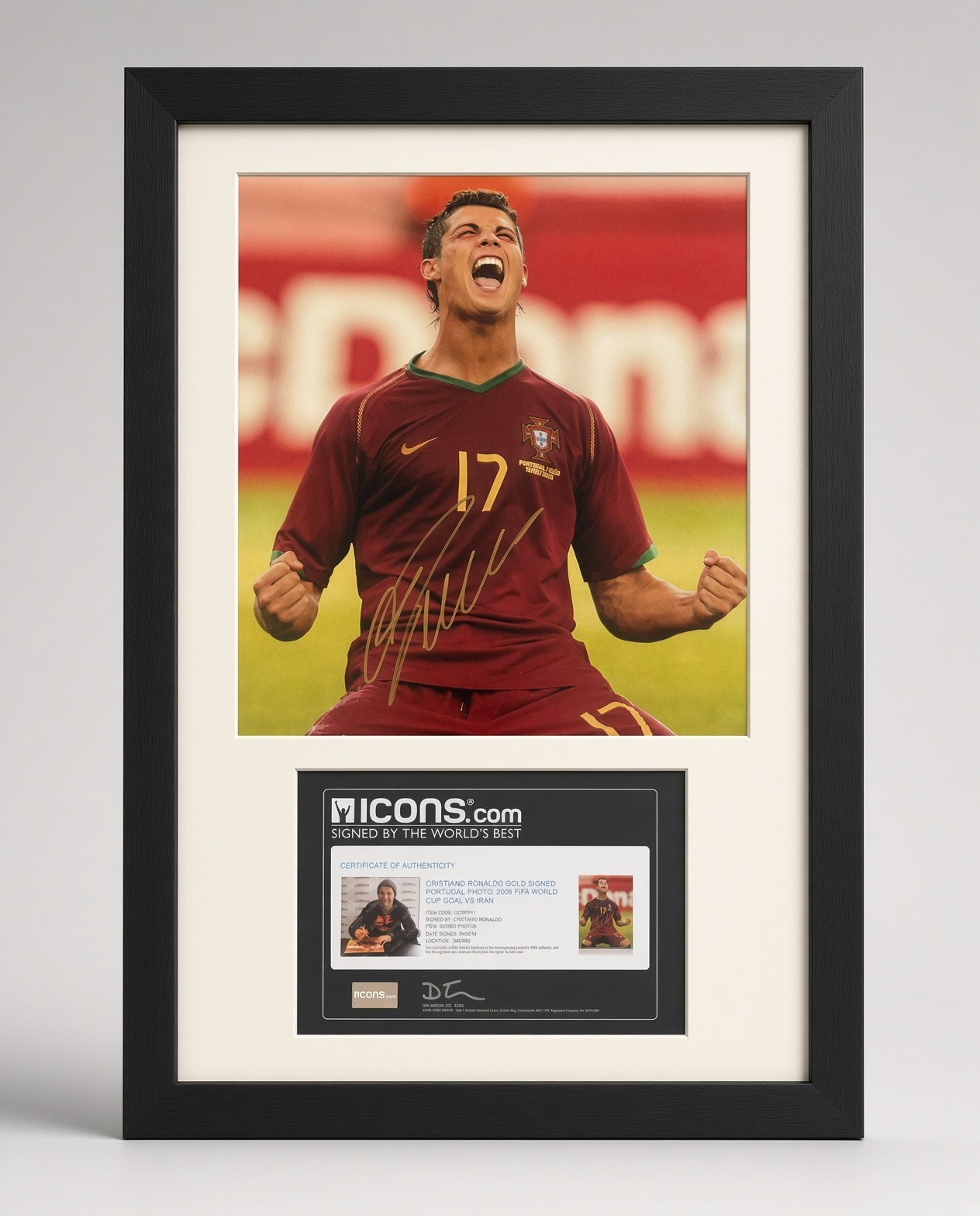 Cristiano Ronaldo Hand Signed Portugal Goal V Iran - Official COA - #1 Icons