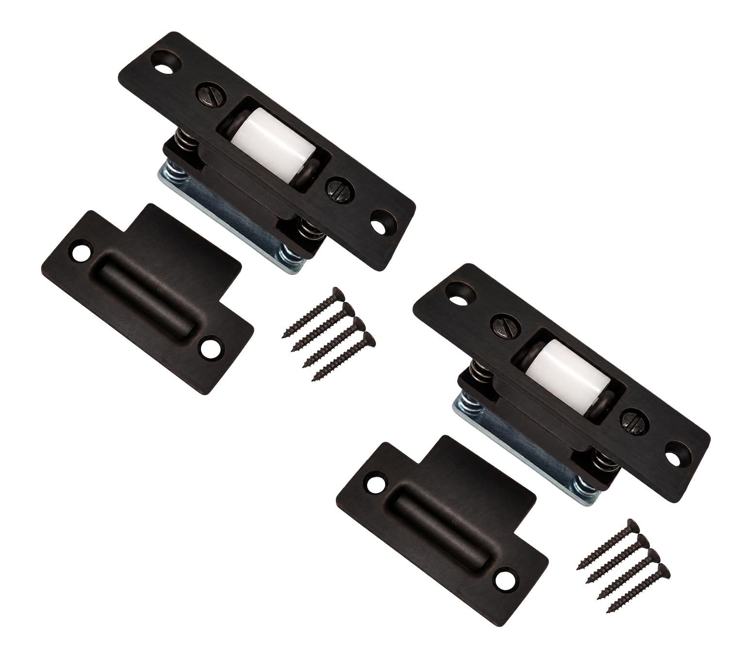 Solid Brass Adjustable Silent Roller Door Catch Oil Rubbed Bronze US10B 2 Pack