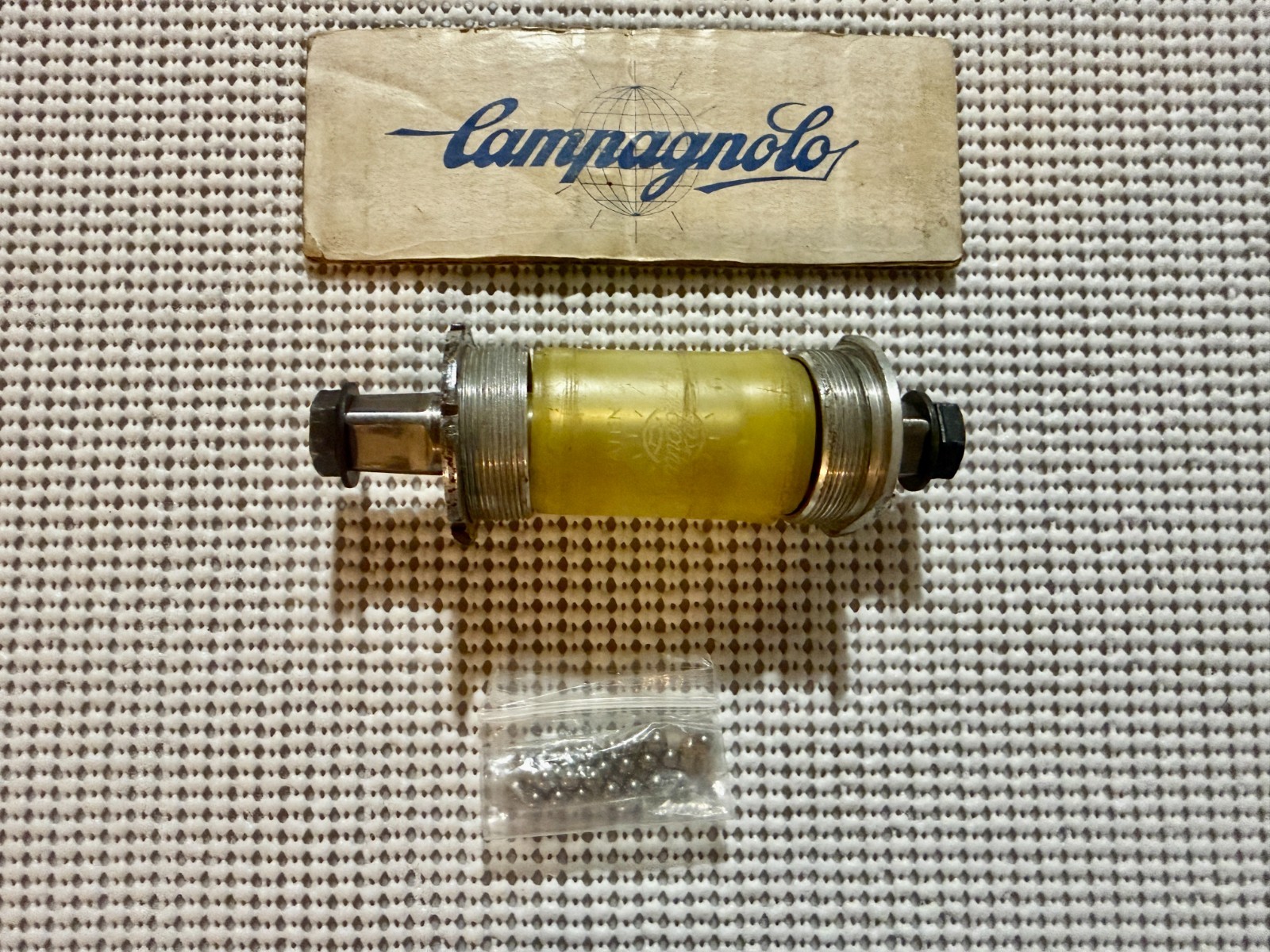 Campagnolo Super Record Titanium Bottom Bracket Hollow Spindle First Gen English