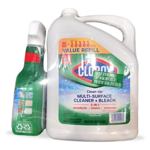 Clorox Clean-Up All Purpose Cleaner w/ Bleach, 32 fl oz Spray + 180 fl oz Refill Clorox Clean-Up All Purpose Cleaner w/ Bleach, 32 fl oz Spray + 180 fl oz Refill