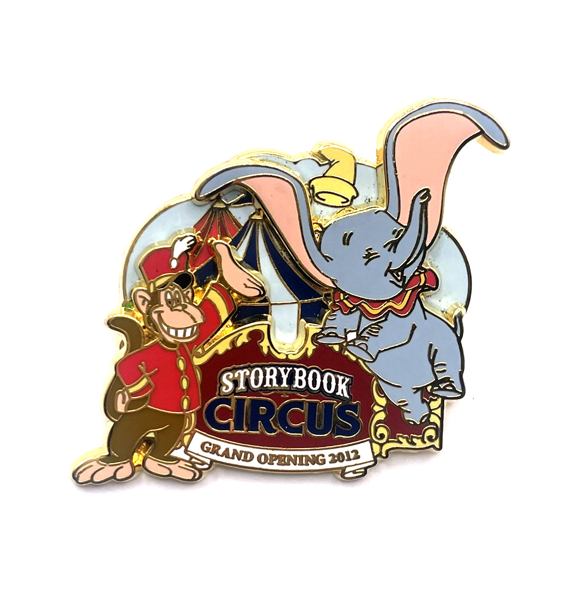 New Disney Grand Opening Storybook Circus Dumbo & Monkey Ringmaster Pin LE 1500