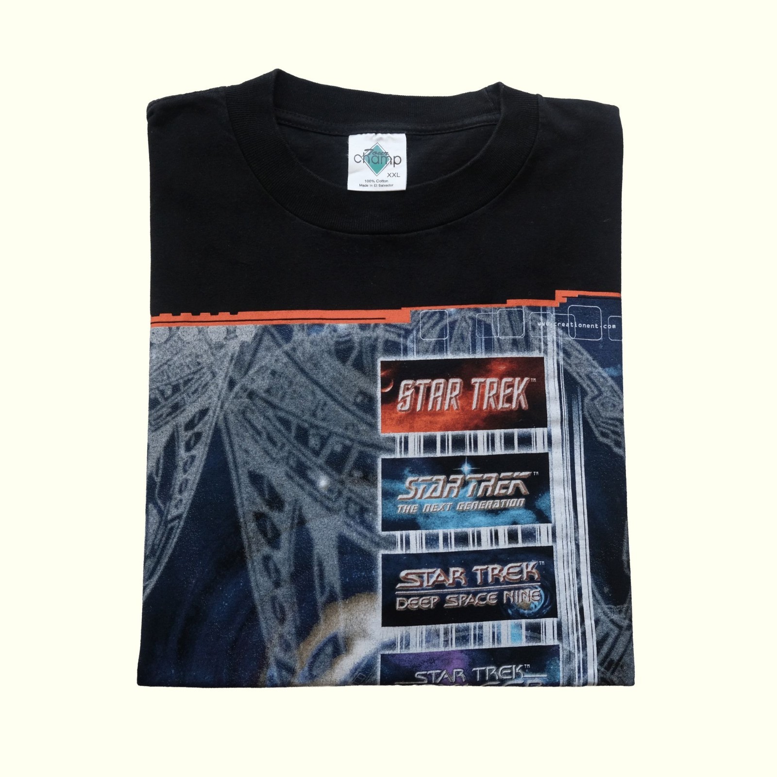 STAR TREK VTG 90s RETRO VOYAGER MOVIE PROMO SPACE BLACK GRAPHIC T SHIRT SZ 2XL