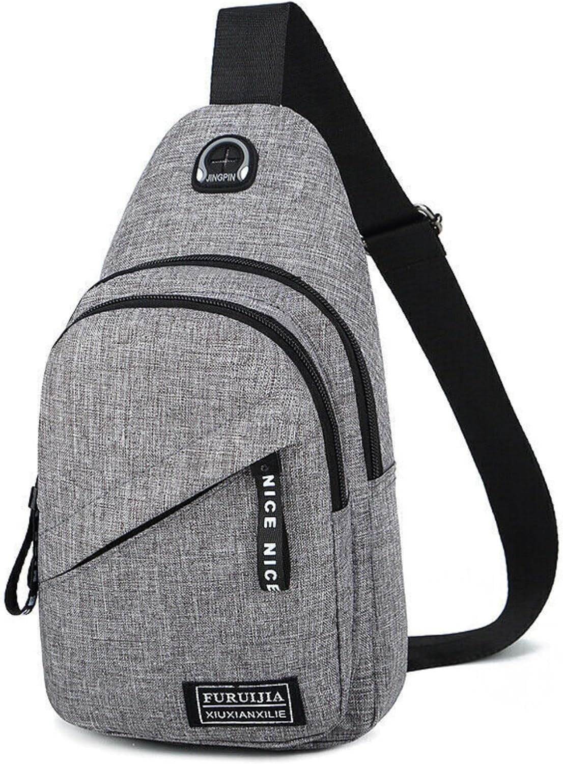 Bolso Bandolera Cruzado Versátil y Ligero con Conector para Auriculares Bolsillo Bolso Bandolera Cruzado Versátil y Ligero con Conector para Auriculares Bolsillo