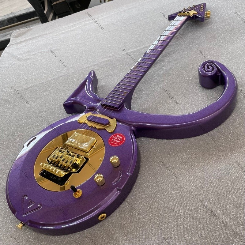 custom Prince Love electric guitar purple tremolo bridge Rounded fret Edge