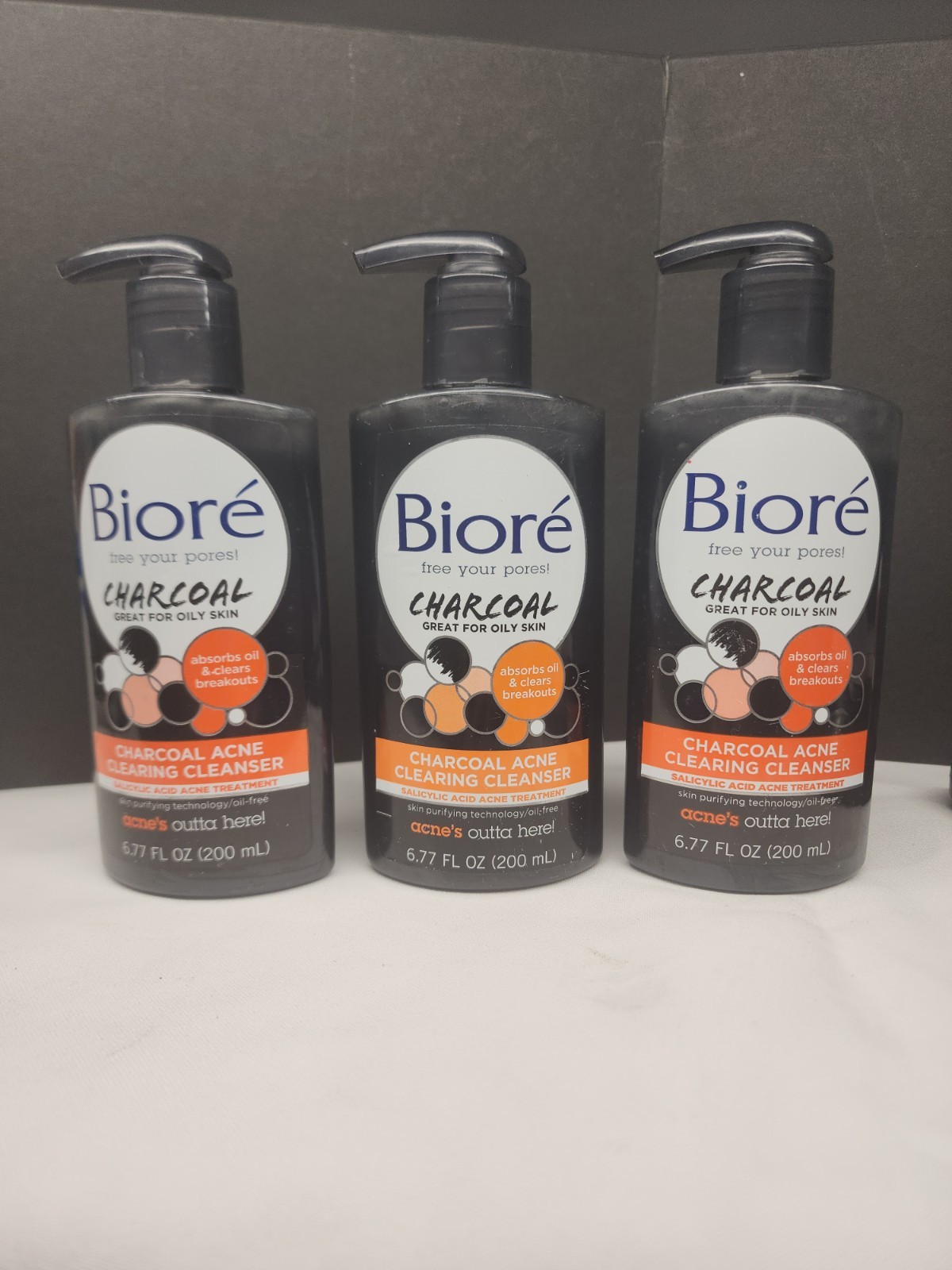 3-Biore Charcoal Acne Clearing Cleanser Salicylic Acid 6.77 Oz Ea. *DISCONTINUED