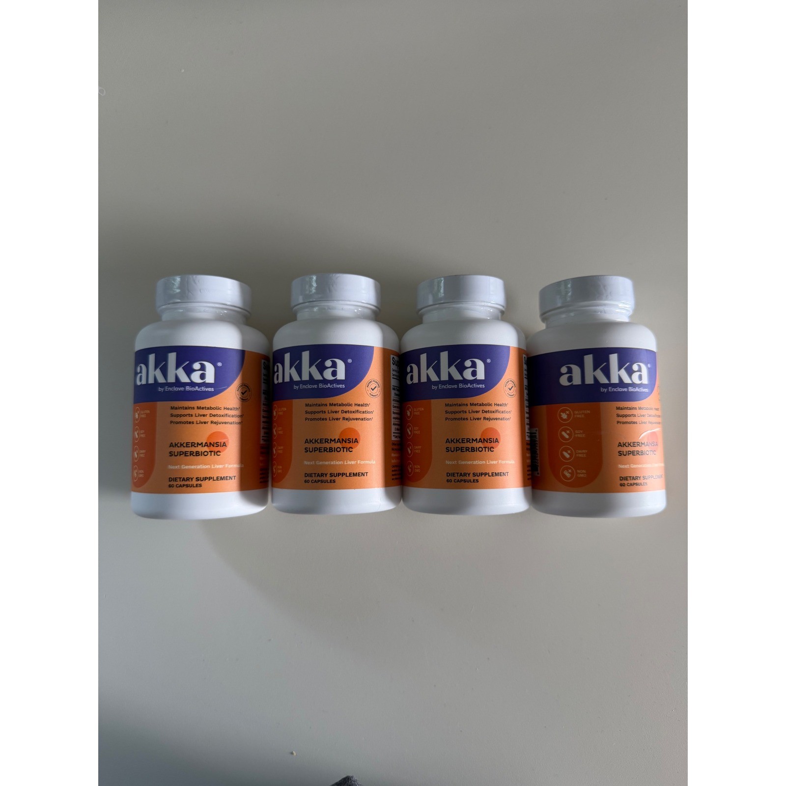 Akka Akkermansia Superbiotic 240ct 4-Month Supply Liver Detox Formula Non-GMO
