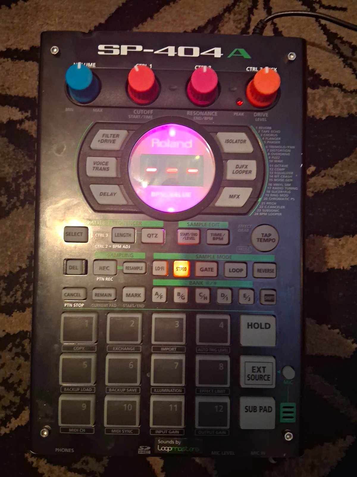 Roland SP-404A Digital Sampler w/ Pad Triggers, Built-In Effects, Delay, Black