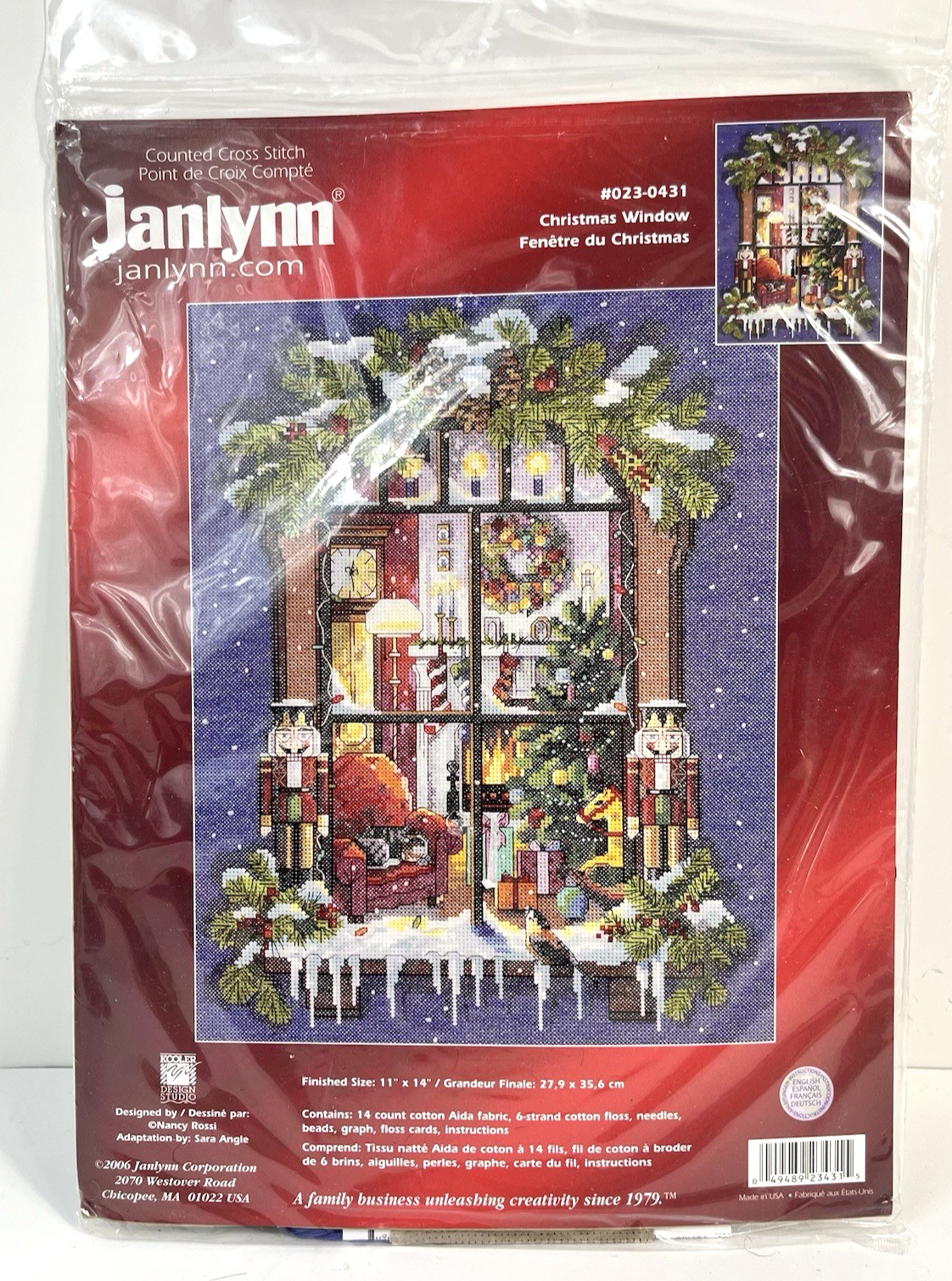 Janlynn Christmas Window Counted Cross Stitch Kit #023-0431 Nancy Rossi Design Janlynn Christmas Window Counted Cross Stitch Kit #023-0431 Nancy Rossi Design