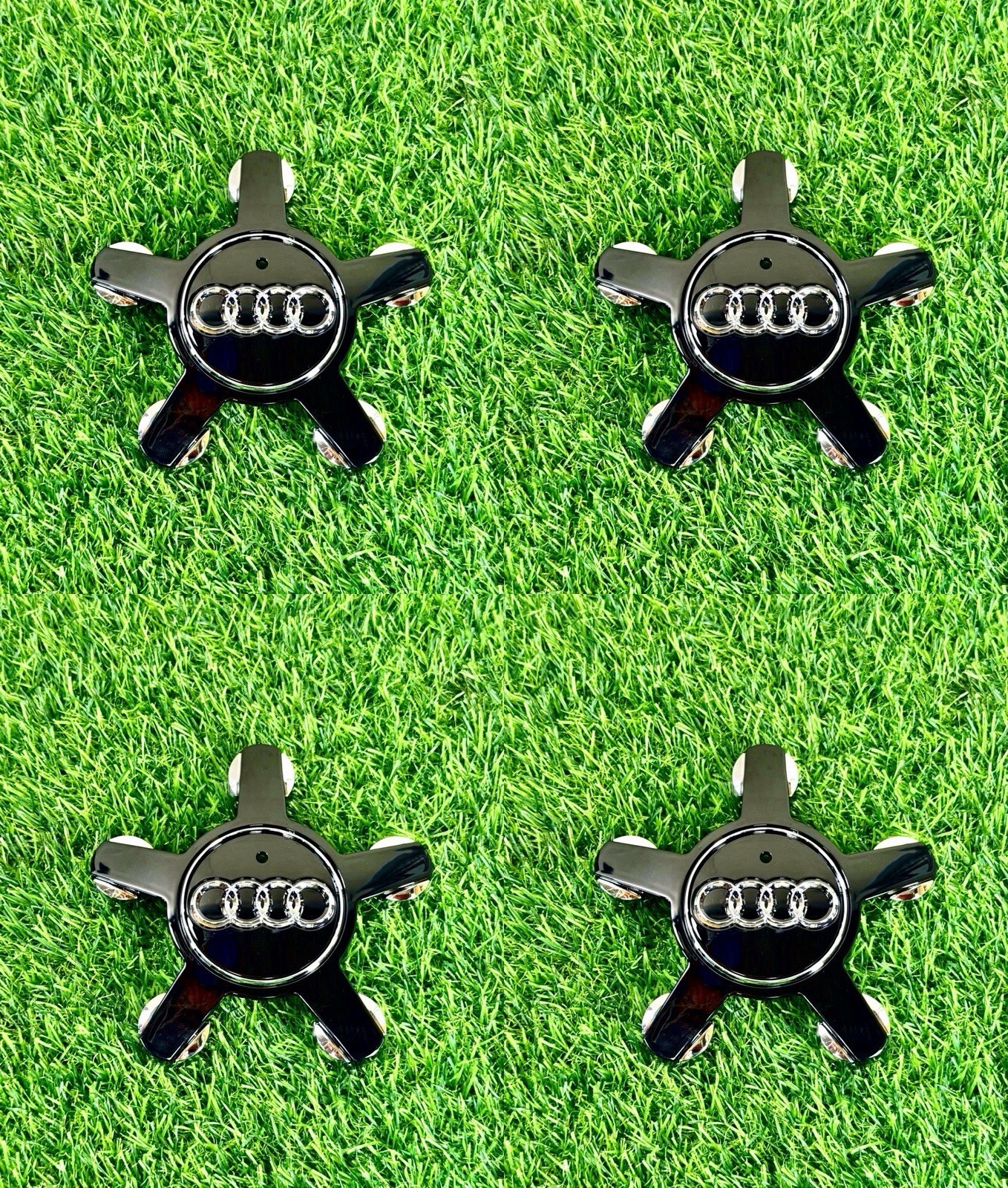 4x AUDI Wheel Center Cap SET Black 4F0 601 165 N OEM 135mm A3 A4 A5 A6 A7 A8 Q5