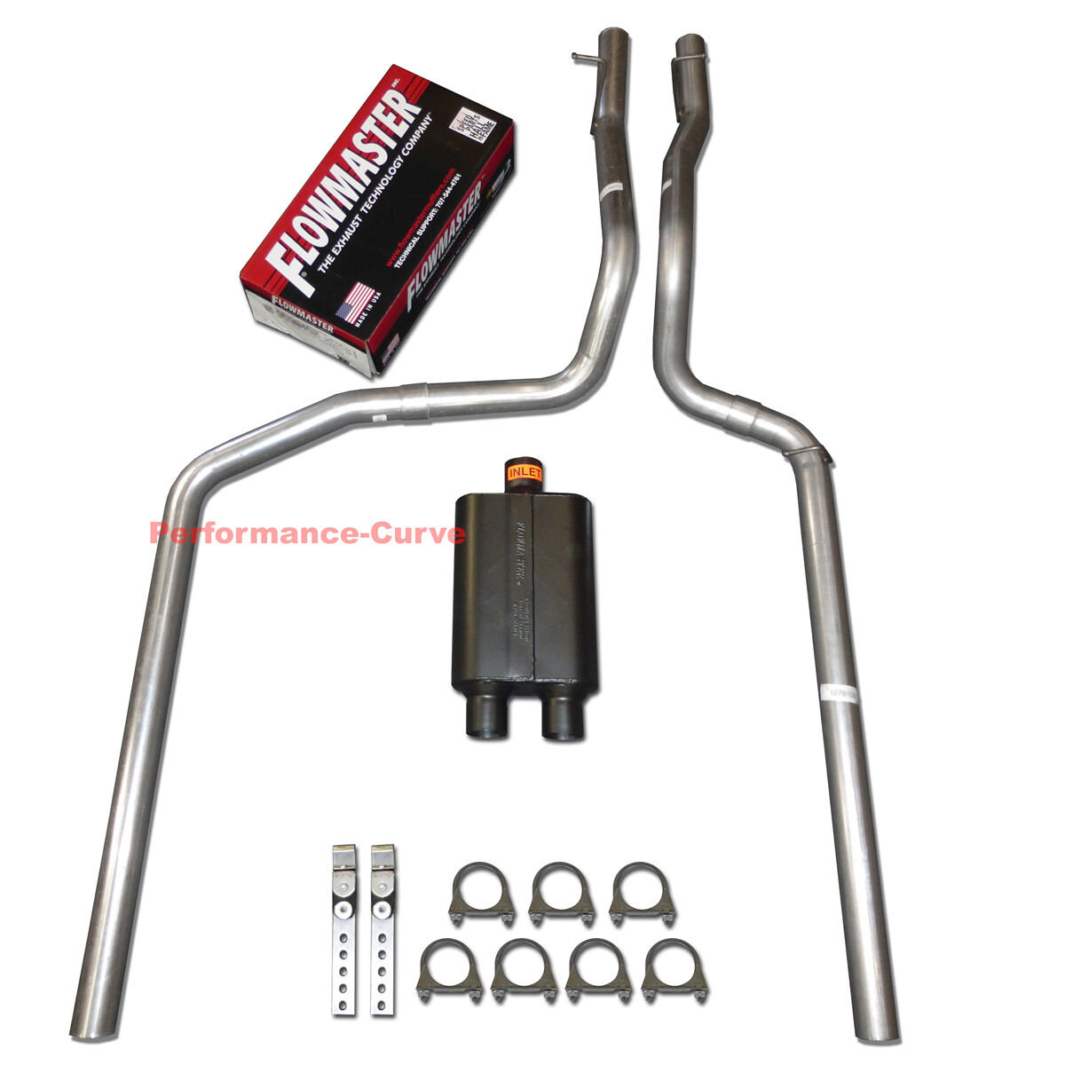 87-96 Ford F150 F250 4.9 5.0 5.8 Truck Dual Exhaust w/ Flowmaster Super 44