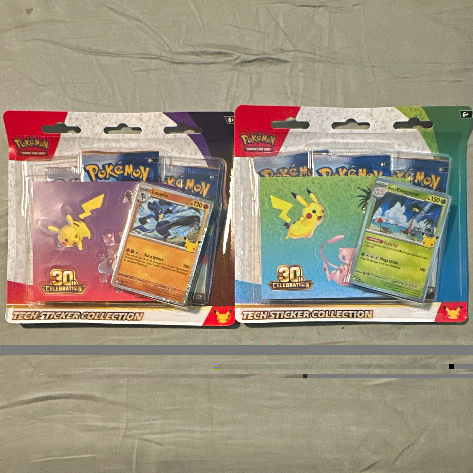 Pokémon TCG Celebrations 30th Tech Sticker Collection Lucario & Exeggutor