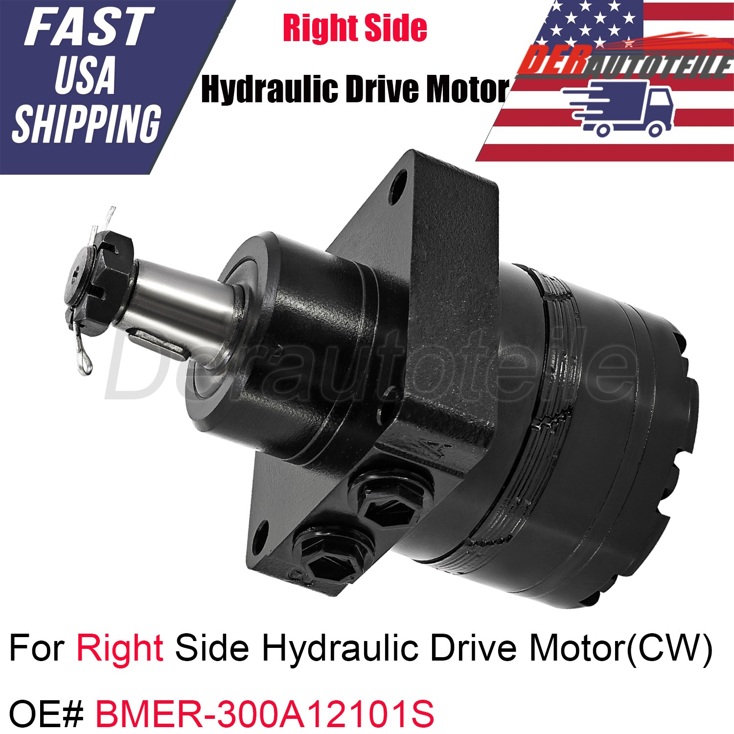 RIGHT Side Hydraulic Drive Motor BMER300A12101S for AGT Skid Steer Loader YSRT14