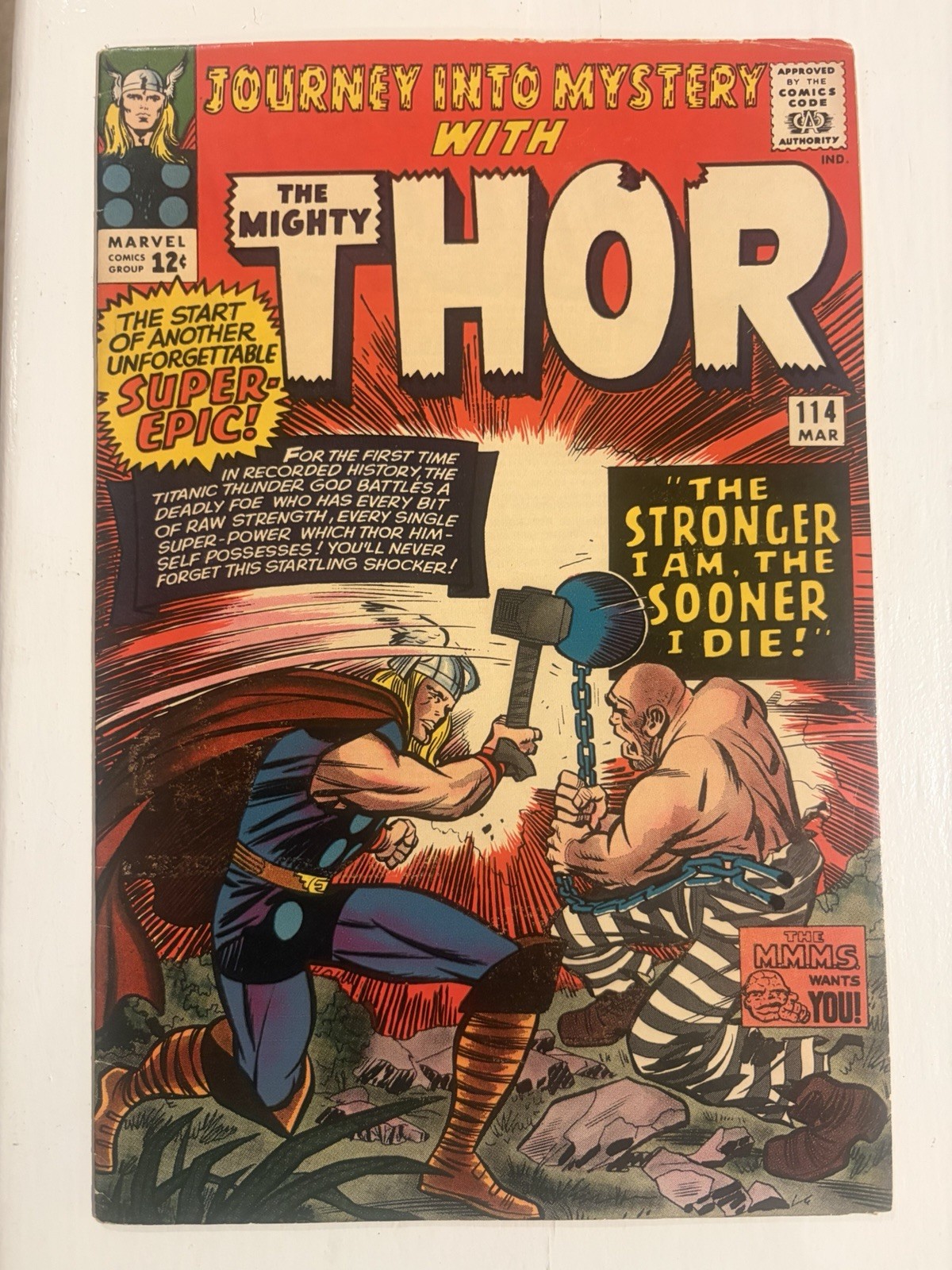 Journey Into Mystery #114/Silver Age Marvel Comic Book/1st Absorbing Man/FN