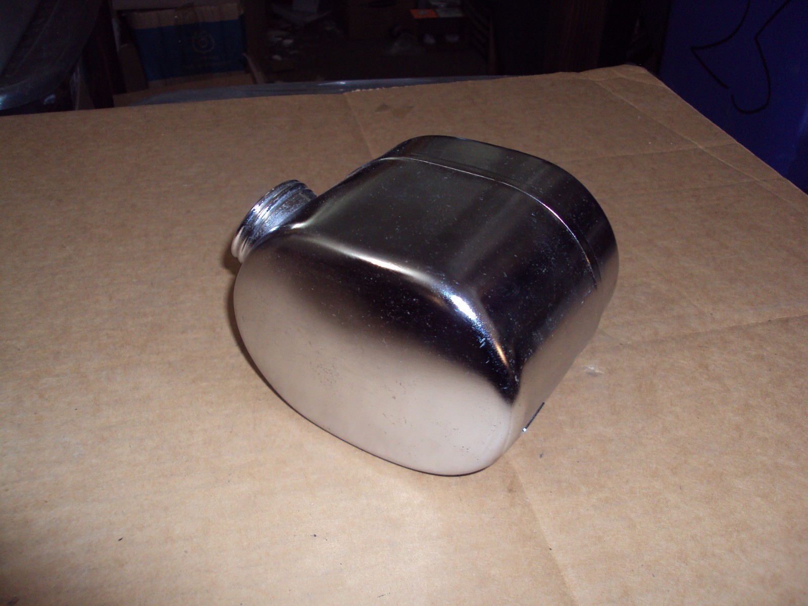 Vintage NOS Chainsaw, Minibike, mower fuel tank????, Chrome excellent condition. Vintage NOS Chainsaw, Minibike, mower fuel tank????, Chrome excellent condition.