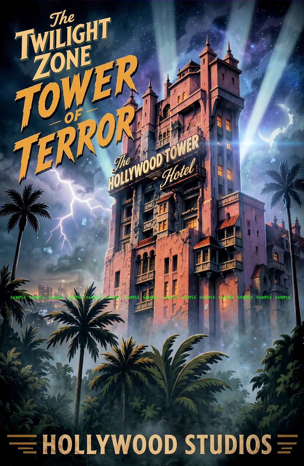 Disney World Twilight Zone Tower of Terror11 X 17 Poster Hollywood Studios Hotel