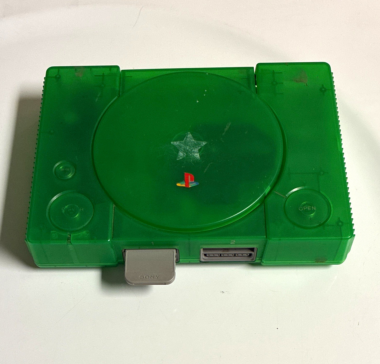 Sony PlayStation 1 PS1 Console SCPH-1001 Transparent Green Shell NTSC-U/C