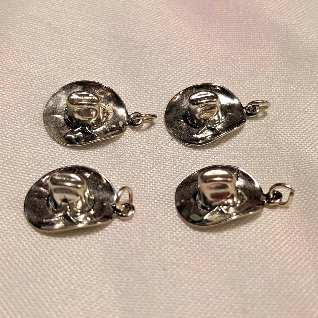 Lot Of 4 VINTAGE Sunwest .925 Sterling Silver Cowboy Hat Charms -