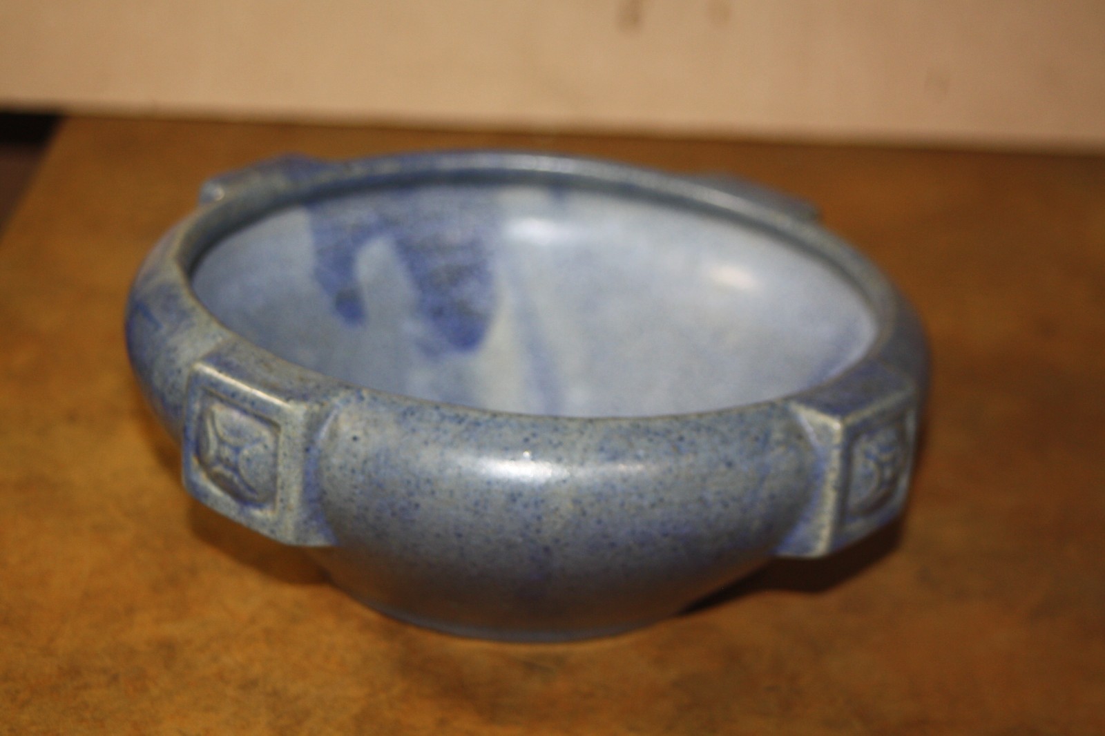 Vintage Peter\'s and Reed Style Matte Blue Seven Inch Pottery Bowl - Read