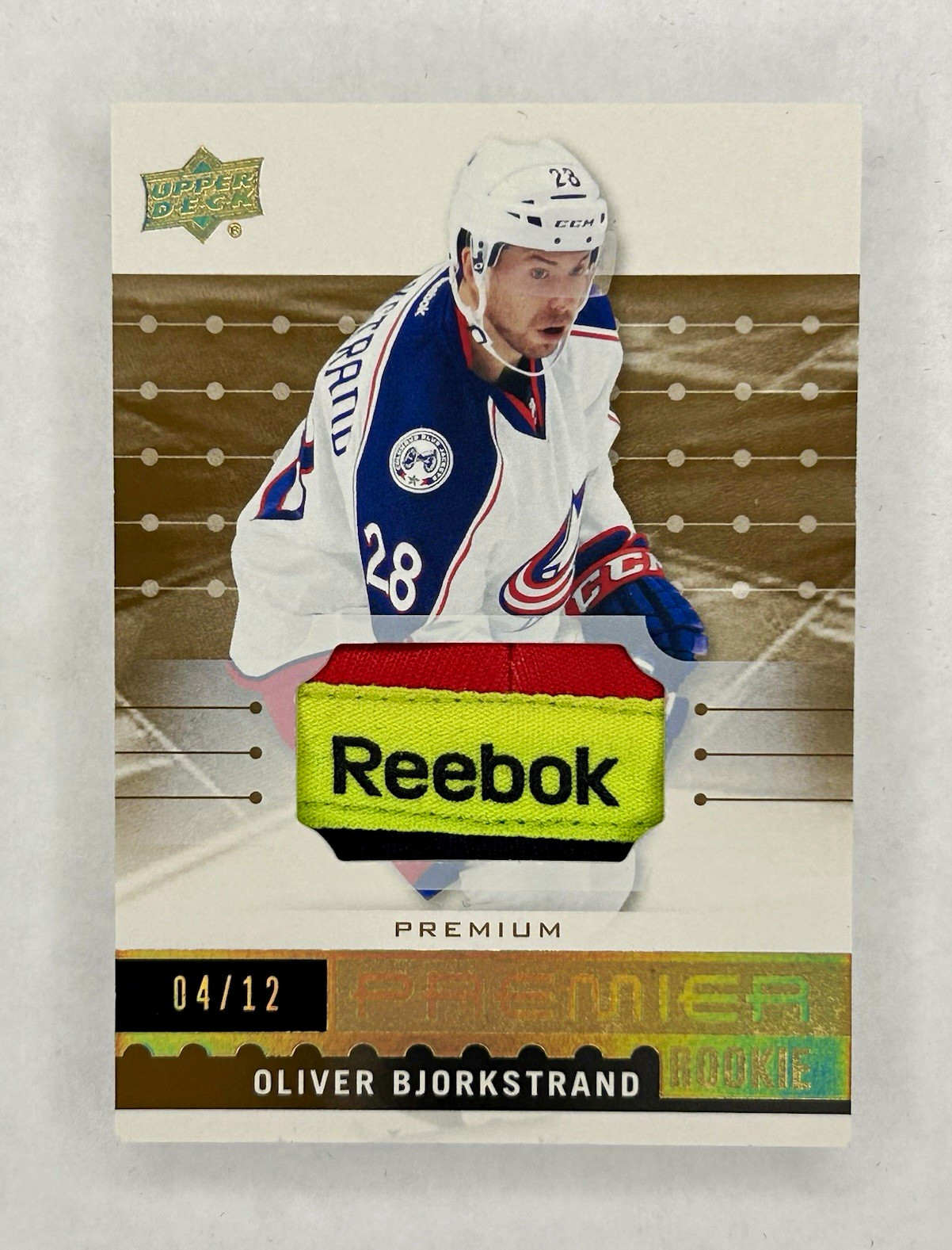 2016-17 Upper Deck Premier Oliver Bjorkstrand R-39 Reebok Rookie Patch /12
