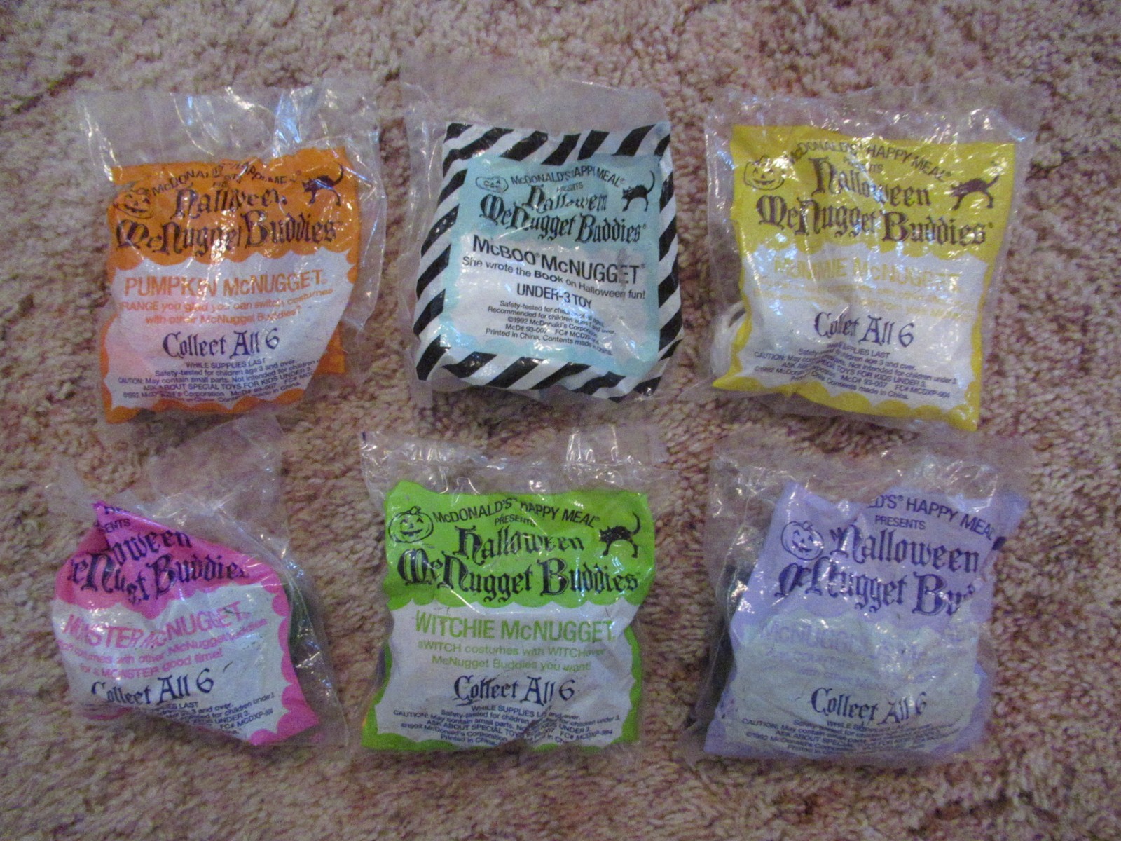 1992 MCDONALD\'S MCNUGGET BUDDIES (COMPLETE SET OF 6) NEW