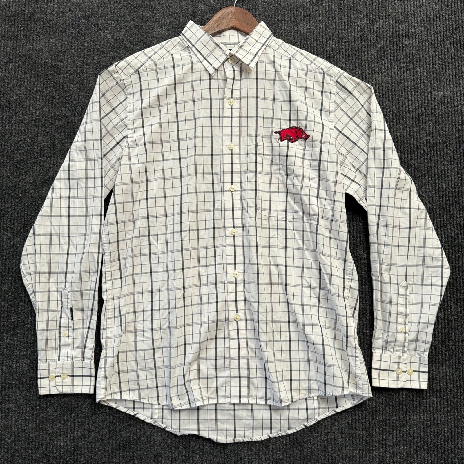 Antigua Arkansas Razorbacks Shirt Mens Large Plaid Long Sleeve Button Down NCAA Antigua Arkansas Razorbacks Shirt Mens Large Plaid Long Sleeve Button Down NCAA