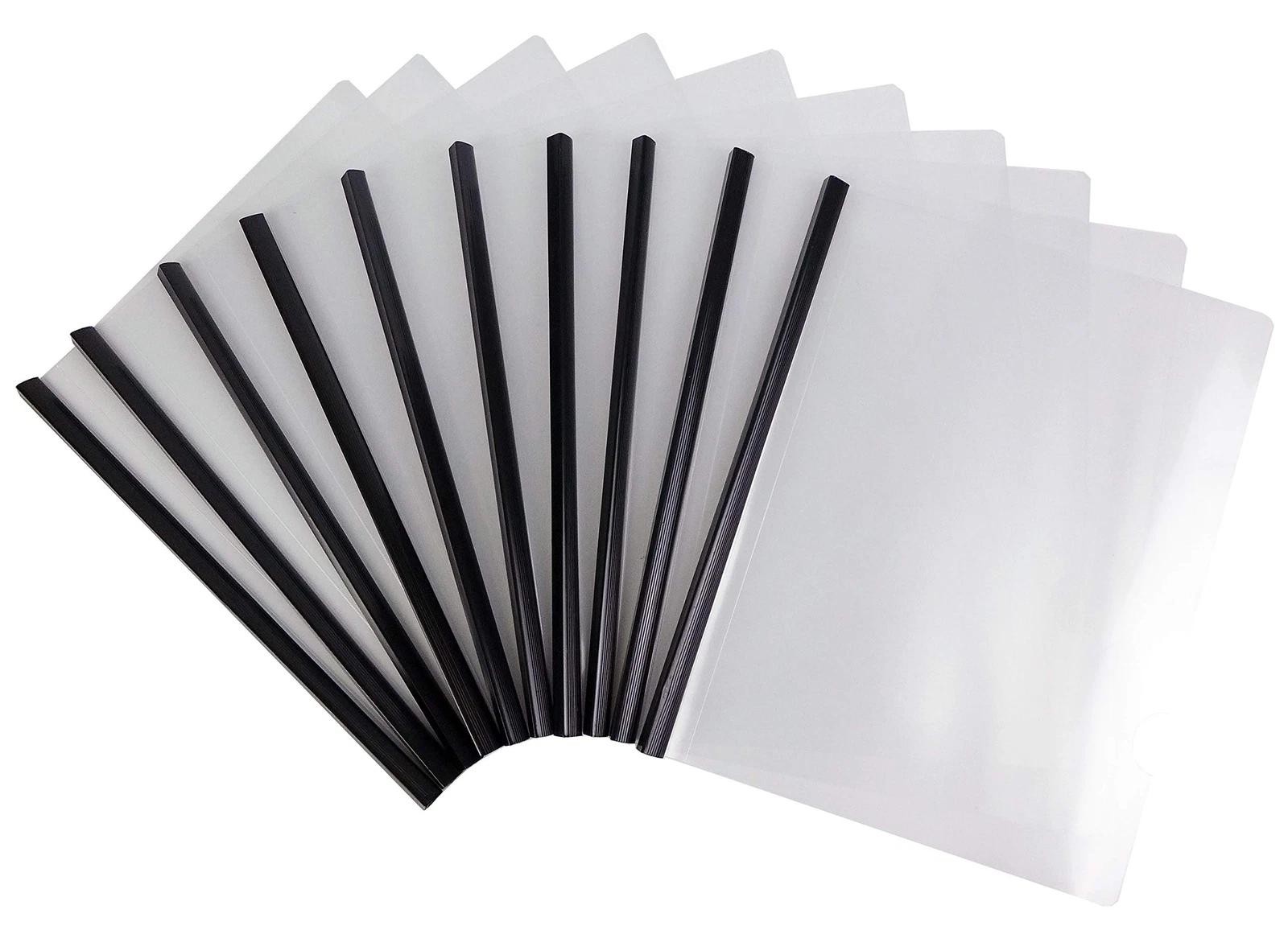 10 Pack Clear Report Covers with Sliding Bar for Presentation Folders Document | 10 Pack Clear Report Covers with Sliding Bar for Presentation Folders Document |