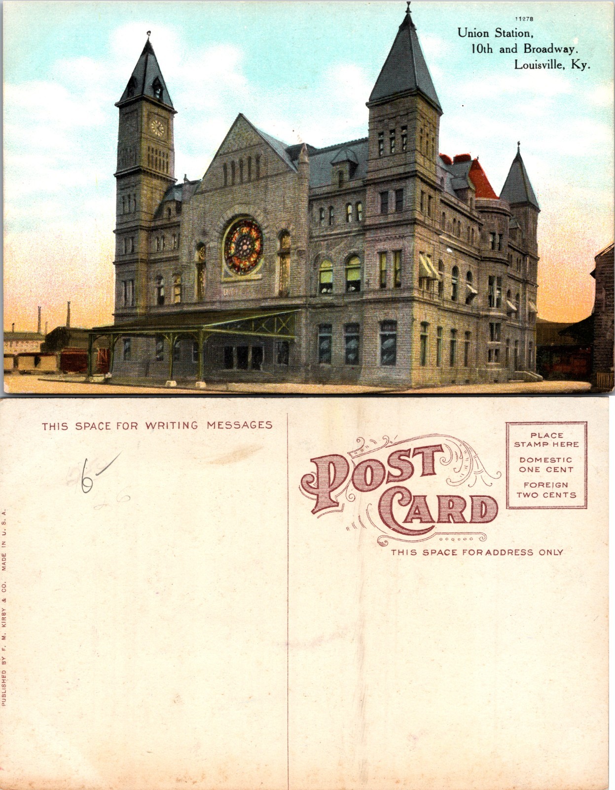 Union Station 10th and Broadway Louisville KY Postcard