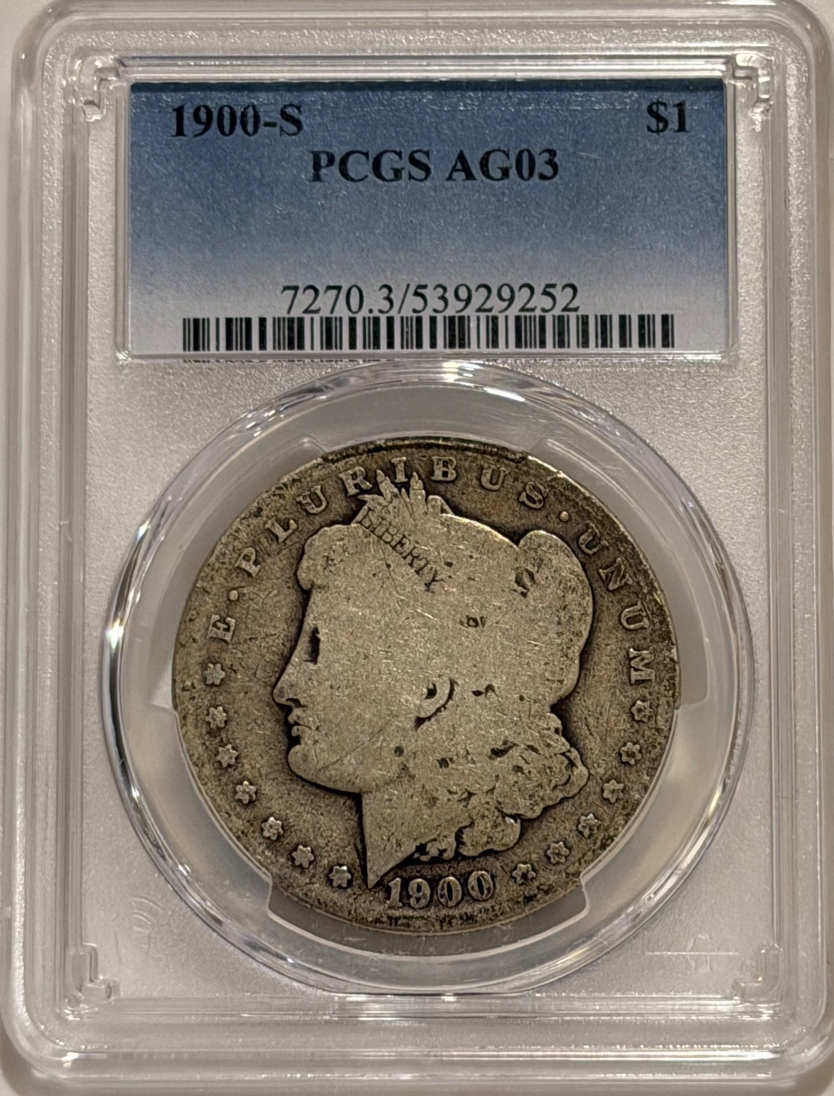 1900 S Morgan Silver Dollar PCGS AG3 Tougher Date Morgan 1900 S Morgan Silver Dollar PCGS AG3 Tougher Date Morgan