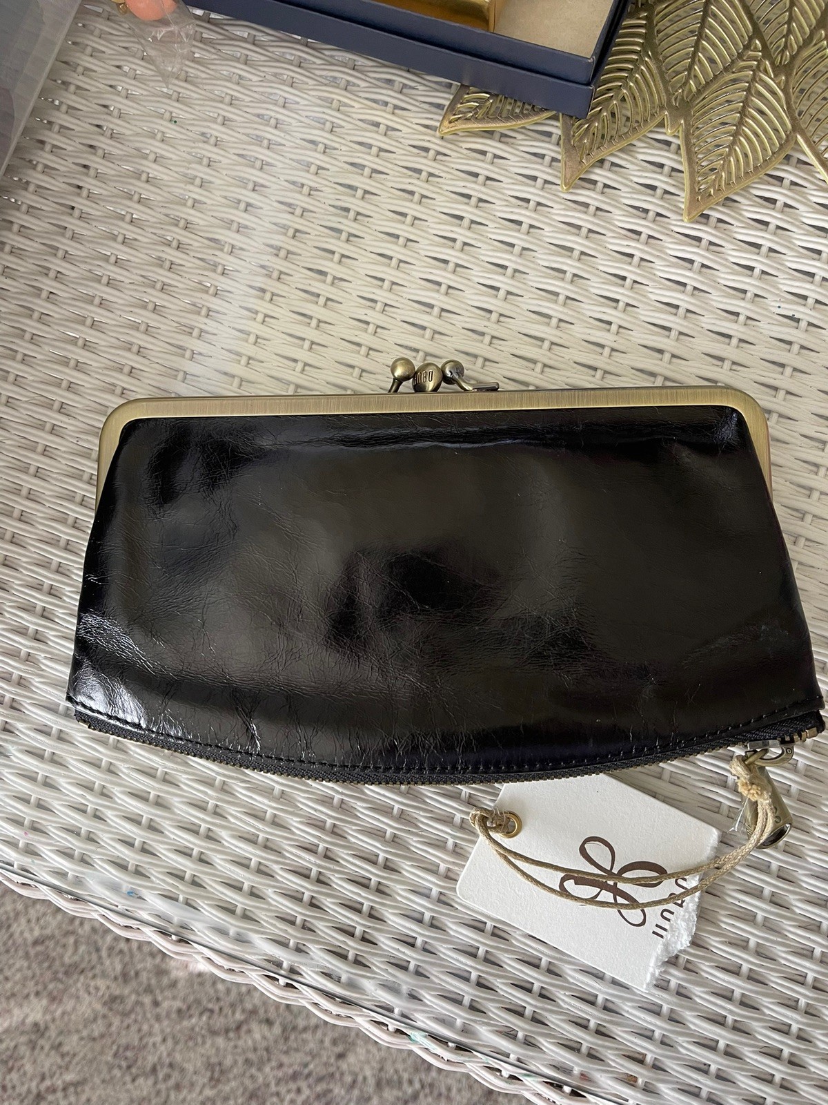 Hobo Lauren Wallet Clutch Double Frame Leather Kiss Lock Clutch Black NWT Hobo Lauren Wallet Clutch Double Frame Leather Kiss Lock Clutch Black NWT