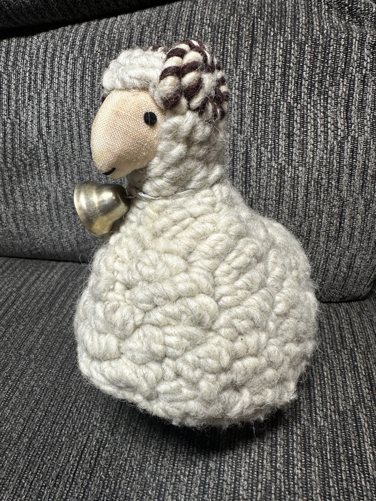 Vintage Makowianka Wool Stuffed Sheep Doorstop W Tags Folk Art