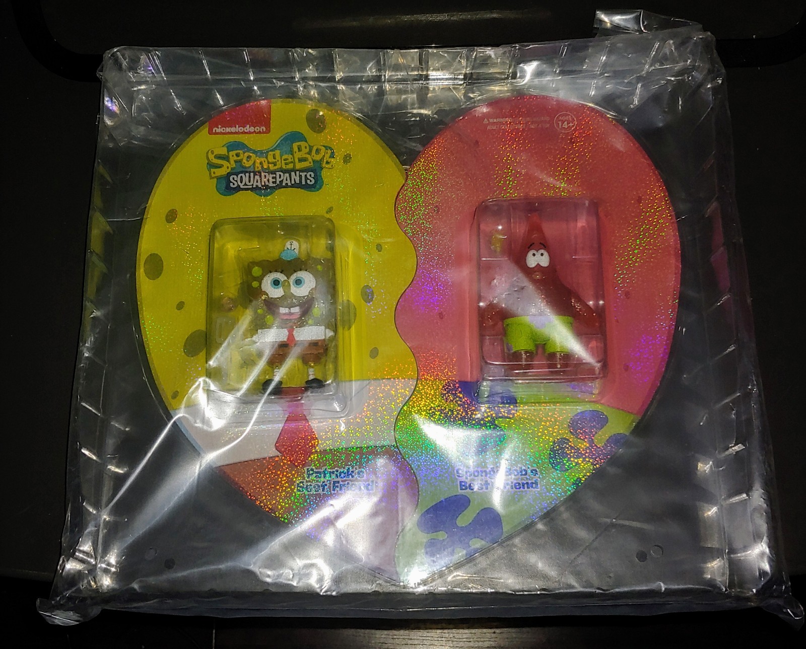 2022 SDCC Super7 ReAction SpongeBob Patrick BFF Glitter 2-Pack NEW SEALED