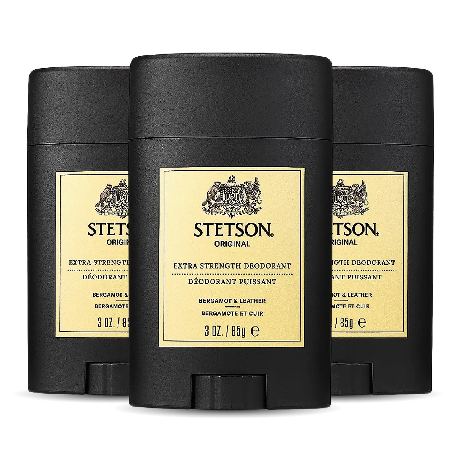 Stetson Men's Deodorant Pack Of 3 Extra Strength Aluminum Free Original Scent Stetson Men's Deodorant Pack Of 3 Extra Strength Aluminum Free Original Scent