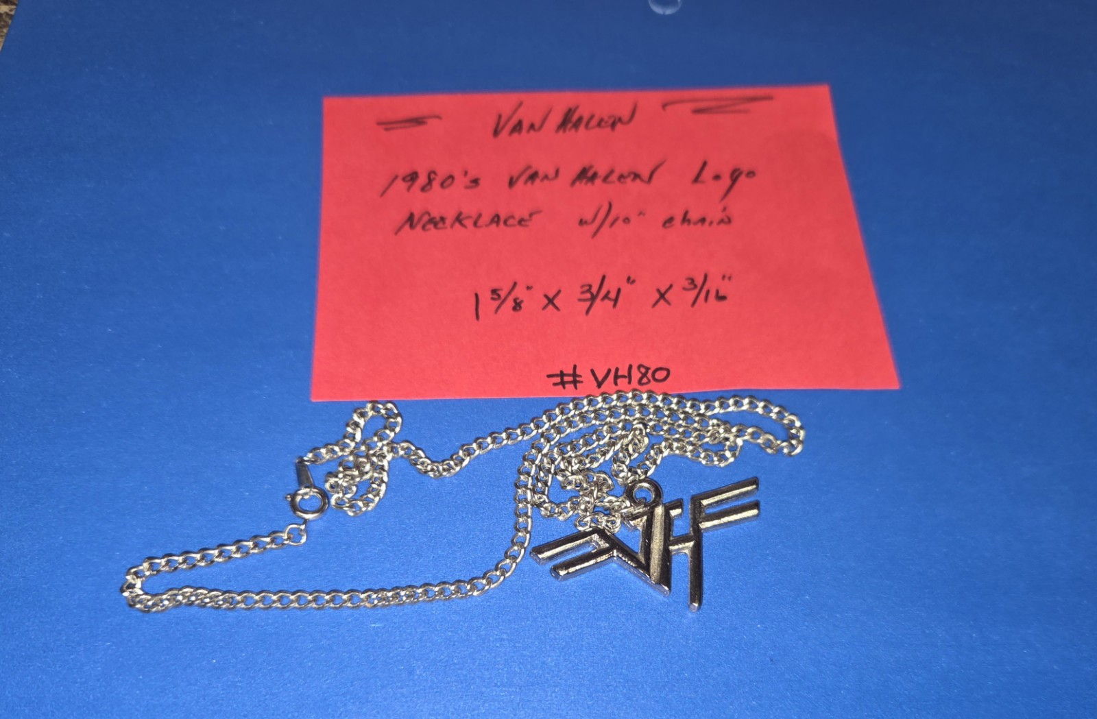 VHTF VINTAGE VAN HALEN NECKLACE PENDANT ROCK & ROLL Jewelry 1980\'s #VH80