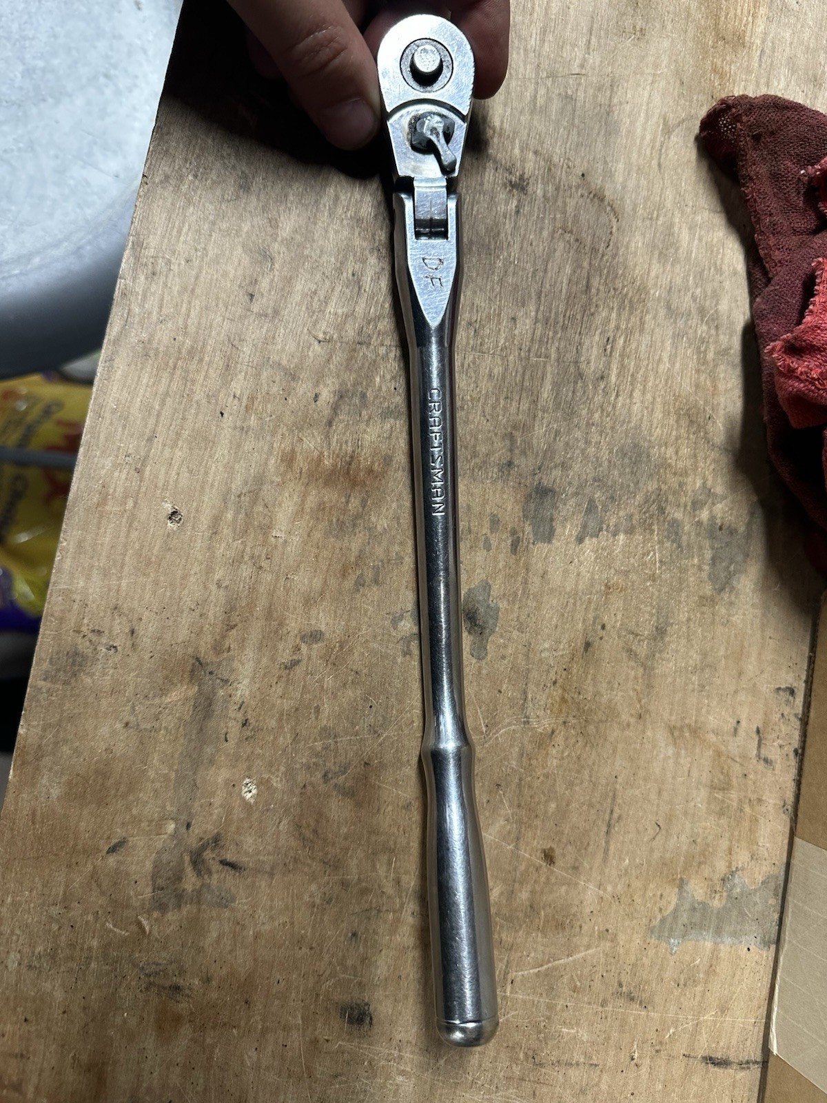 Craftsman Bent Handle Flex Head Ratchet No 44835 L-AA Works Cleaned Tested Craftsman Bent Handle Flex Head Ratchet No 44835 L-AA Works Cleaned Tested