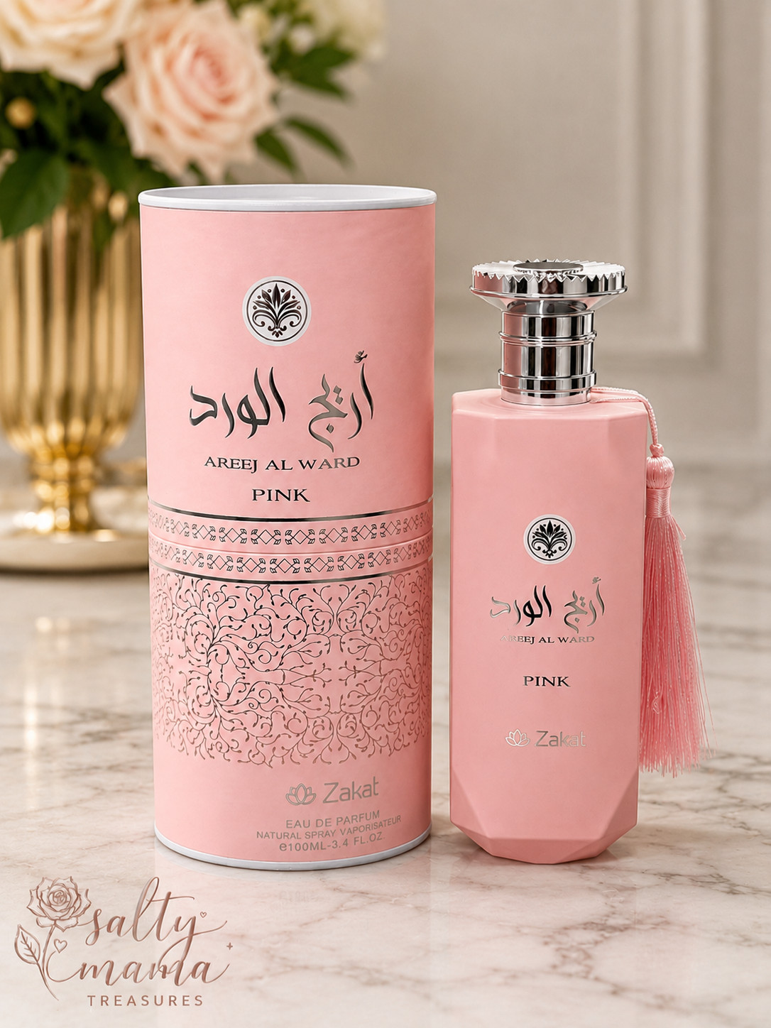 Zakat Areej Al Ward Pink EDP 100ml 3.4oz Women Perfume UAE New Sealed