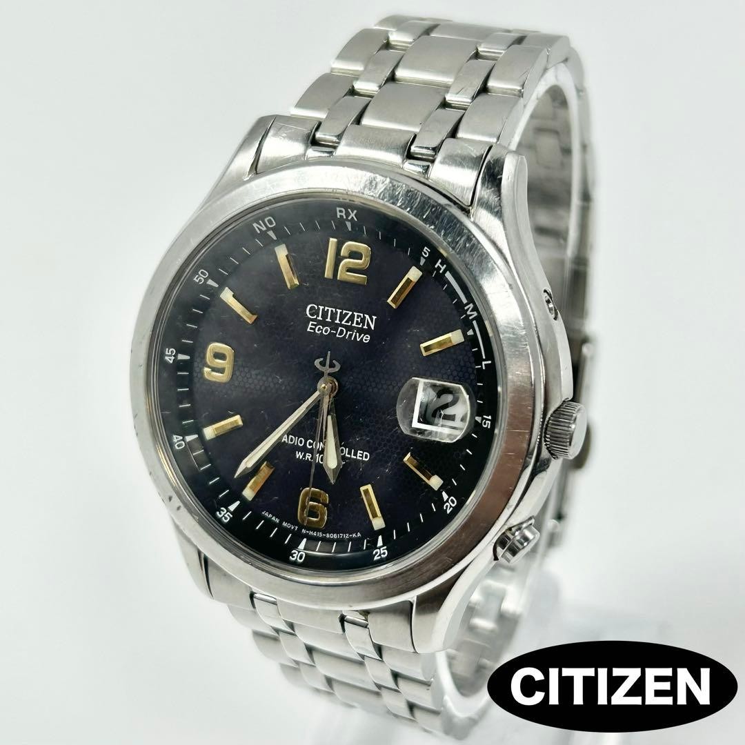 CITIZEN Forma H415-S033004 Eco-Drive Radio Date Black Dial Watch 37.7mm